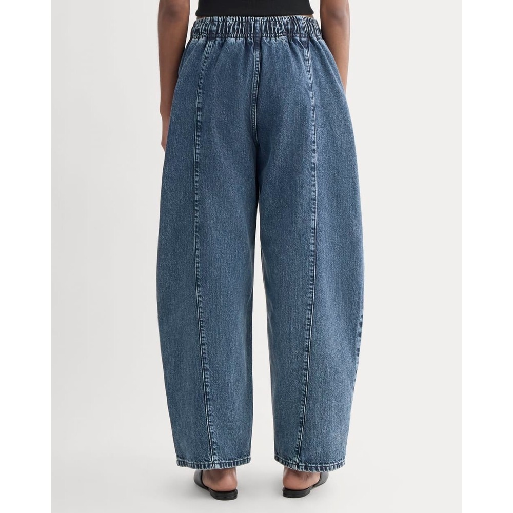 EUC Everlane Baggy Drawstring Jean Women Size M Medium Blue Denim Seam Detail - Picture 2 of 8